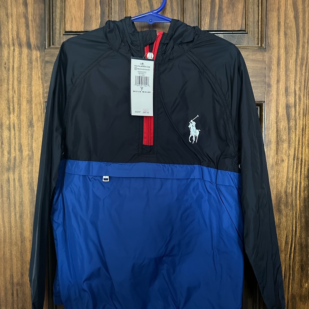 Ralph Lauren Black and Blue Windbreaker Jacket - BRAND NEW